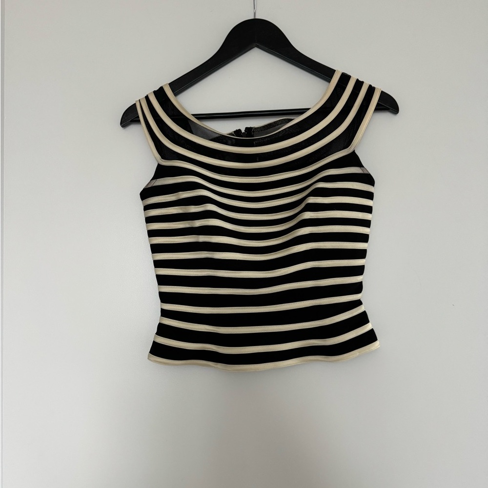 JS Collections Fitted Off Shoulder Bateau Neckline Top